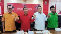 Ketua DPD PDIP Kaltim Safaruddin bersama partai koalisi Hanura, PPP, dan Perindo menggelar rapat pembentukan tim pemenangan Ganjar di Kaltim.