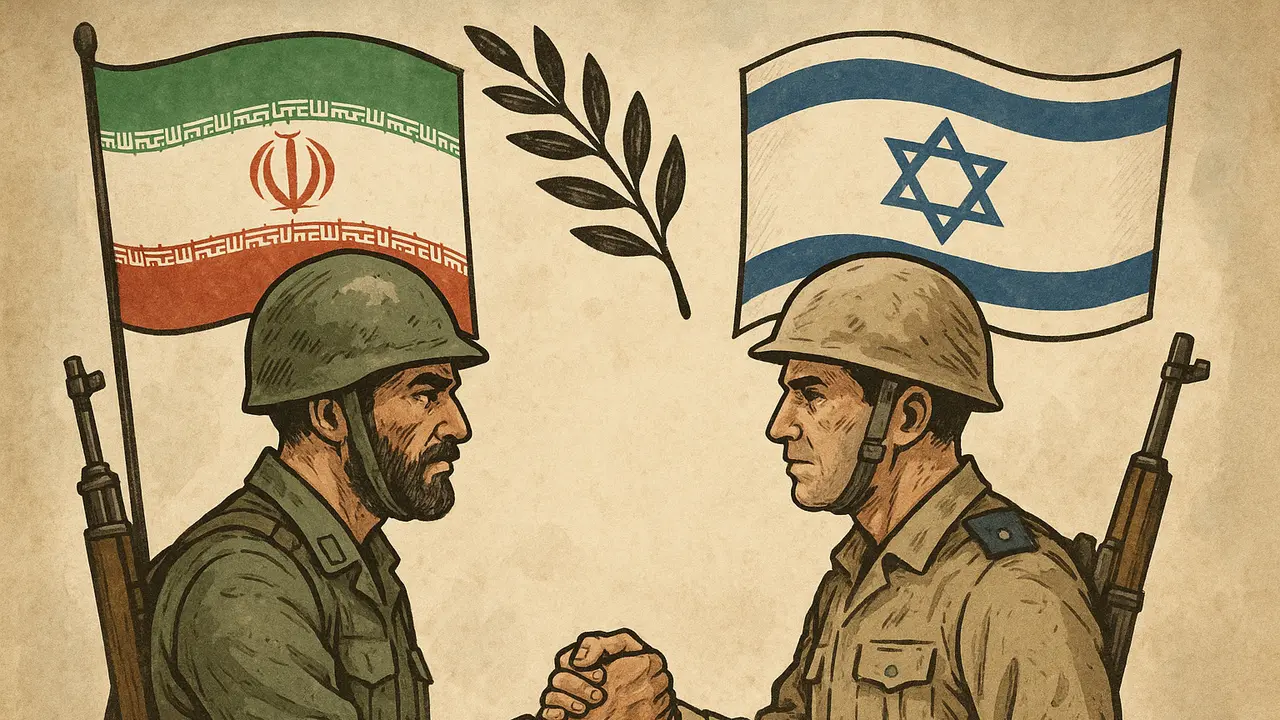 Ilustrasi gencatan senjata perang Iran Israel. (ChatGPT/OpenAI)
