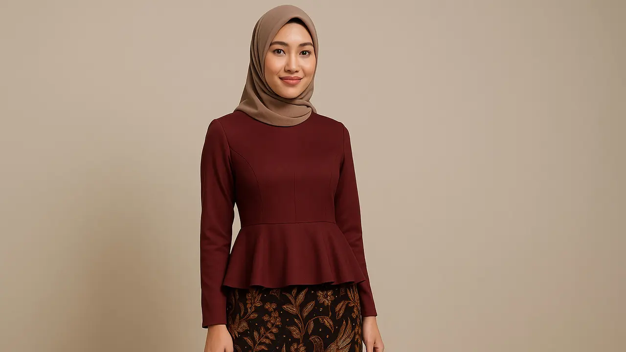 7 Model Dress Batik Lengan Panjang Kombinasi Polos, Tren Fashion Modern yang Memadukan Tradisi dan Gaya Kontemporer