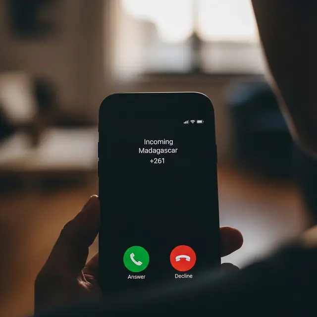 Panggilan Mencurigakan dari Nomor Kode Telepon +261 (AI Generated)