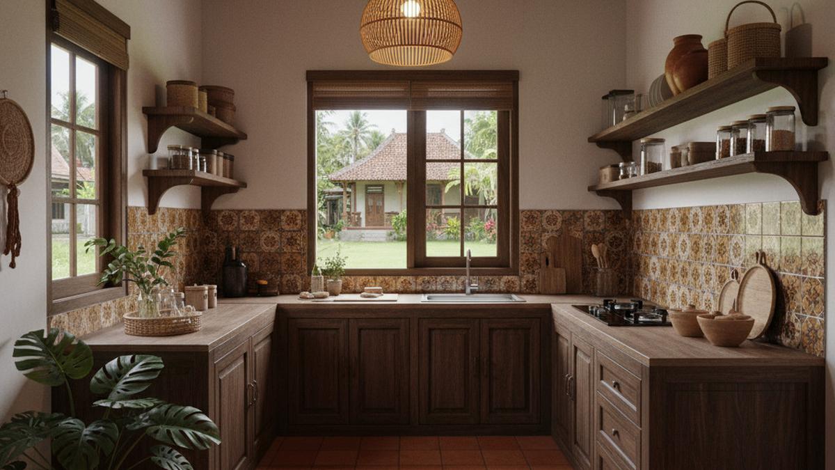 7 Desain Dapur Kecil Ala Tropis dengan Nuansa Kayu untuk Rumah Desa yang Hangat, Natural dan Bikin Betah Masak