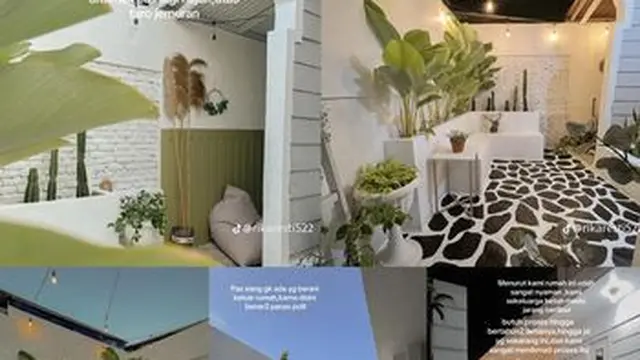 Potret rumah estetik di gang sempit yang viral (Sumber: TikTok/@rikaresti522)