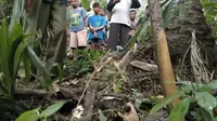Lokasi penemuan jasad tanpa kepala bersabuk TNI di perkebunan sawit di Deli Serdang, Sumut. (Liputan6.com/Reza Efendi)