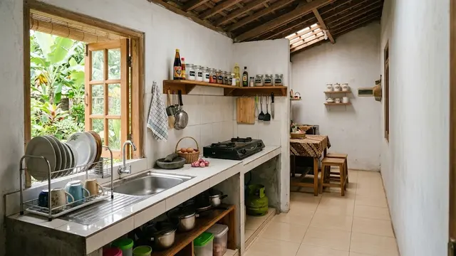 7 Desain Dapur Rumah Kampung yang Sederhana tapi Terlihat Bersih dan Rapi