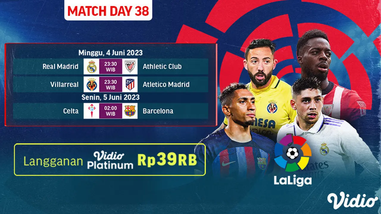 Jadwal dan Live Streaming La Liga Jornada ke-38 Ekslusif Vidio 4-5 Juni 2023 : Mallorca Vs Rayo Vallecano, Barcelona Vs Celta Vigo