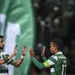 Bruno Fernandes dan Luis Nani. (AFP/Patricia de Melo Moreira)