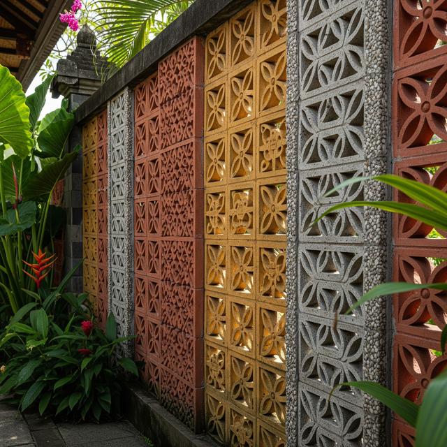 Inspirasi Pagar Tembok dengan Roster Artistik