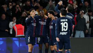 Paris Saint-Germain berhasil memetik kemenangan dalam laga lanjutan Liga Prancis 2025/2026 saat menjamu Toulouse di Parc Des Princes, Paris, Prancis, Jumat (03/04/2026) waktu setempat. (AFP/Anne-Christine Poujoulat)
