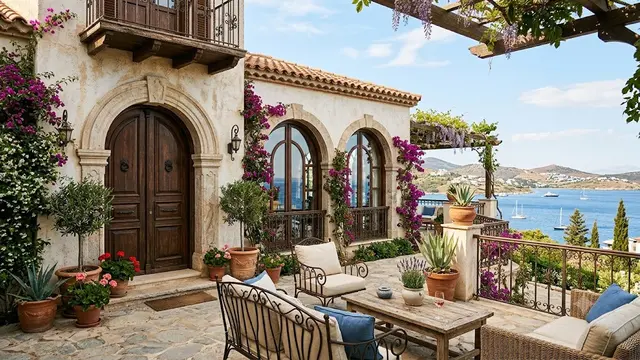 Inspirasi Teras Bergaya Mediterania (AI Generated)