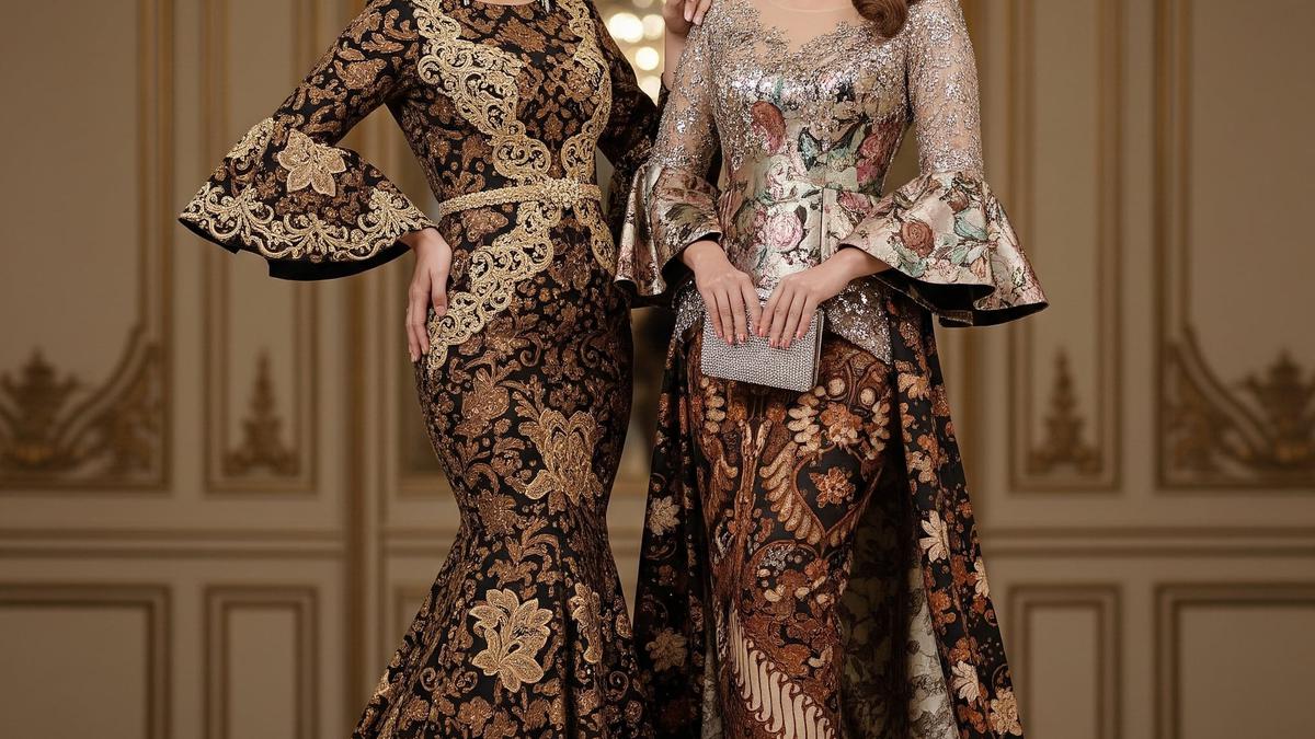 9 Inspirasi Batik Kombinasi Brokat Lengan Terompet Anggun, Tampil Elegan di Segala Acara