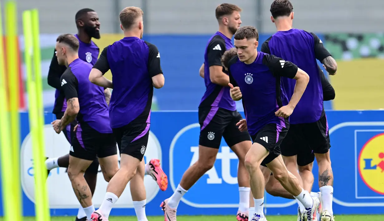 Di babak 16 besar Euro 2024, Timnas Jerman akan menghadapi Denmark.  (Tobias Schwarz/AFP)
