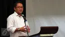 Menkoinfo, Rudiantara memberikan sambutan saat menghadiri acara Kongres V Ikatan Jurnalis Televisi Indonesia, di Jakarta, Jumat (20/1). Acara tersebut mengambil tema "Stop Impunitas Pelaku Kekerasan Terhadap Jurnalis". (Liputan6.com/Johan Tallo)