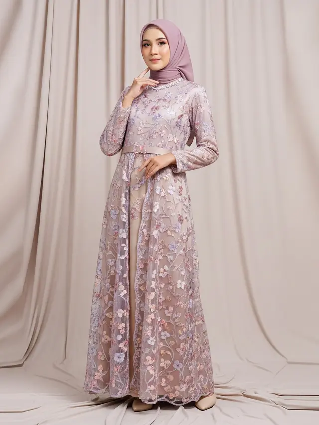 Tren Gamis Organza Simple tapi Mewah untuk Pesta Pernikahan
