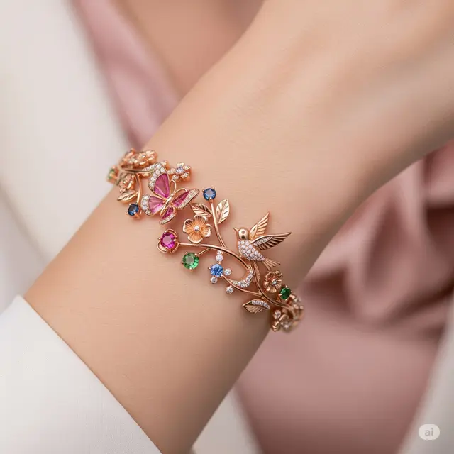 Floral Gemstone Bracelet