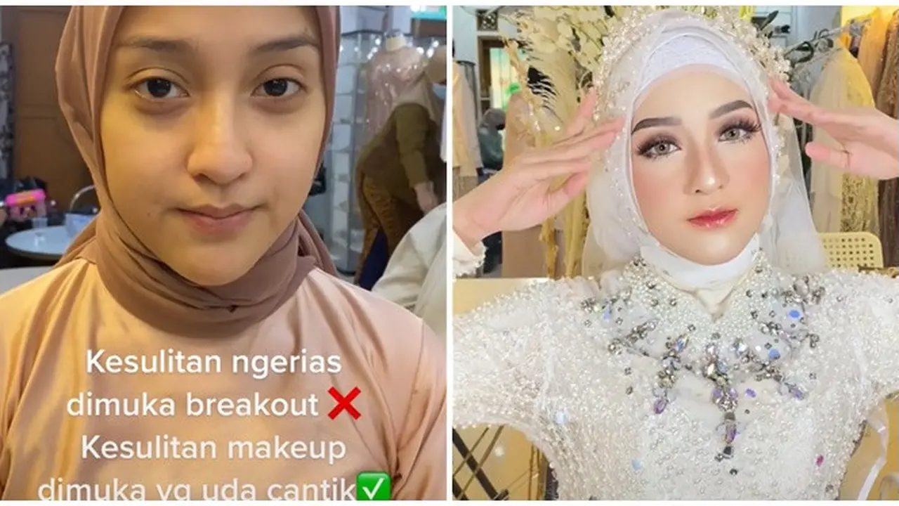 Tampil Natural Sudah Cantik, Perubahan Wajah Wanita Usai di Makeup Ini Manglingi