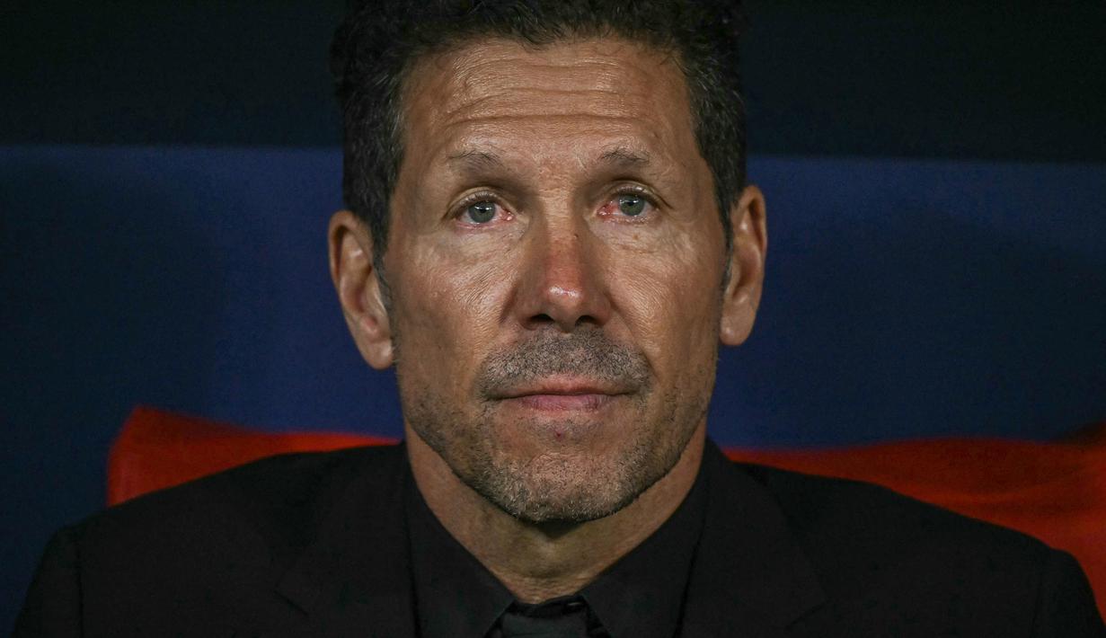 Meski musim ini gelar Liga Spanyol hampir mustahil untuk Atletico Madrid, skuad asuhan Simeone masih memiliki kans untuk merebut gelar juara Liga Champions 2025/2026. (AFP/Javier Soriano)