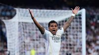 Ekspresi Rodrygo dalam laga Real Madrid vs Marseille di Liga Champions 2025/2026, Rabu (17/9/2025). (AP Photo/Manu Fernandez)