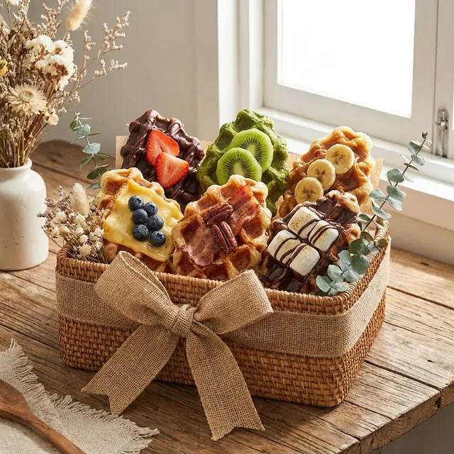 Ilustrasi Hampers Croffle dengan Topping Variatif/Gemini AI