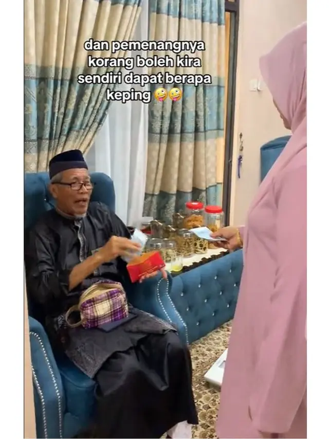 Cara Unik Kakek Beri Uang THR ke Cucu, Berat Badan Turun 1 Kg Dapat Rp84 Ribu