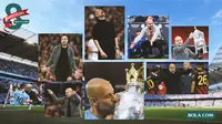 Kolase - Pep Guardiola sebagai Manajer Manchester City (Bola.com/Adreanus Titus)
