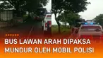 Aksi sebuah bus lawan arah terkena imbasnya mengundang perhatian.