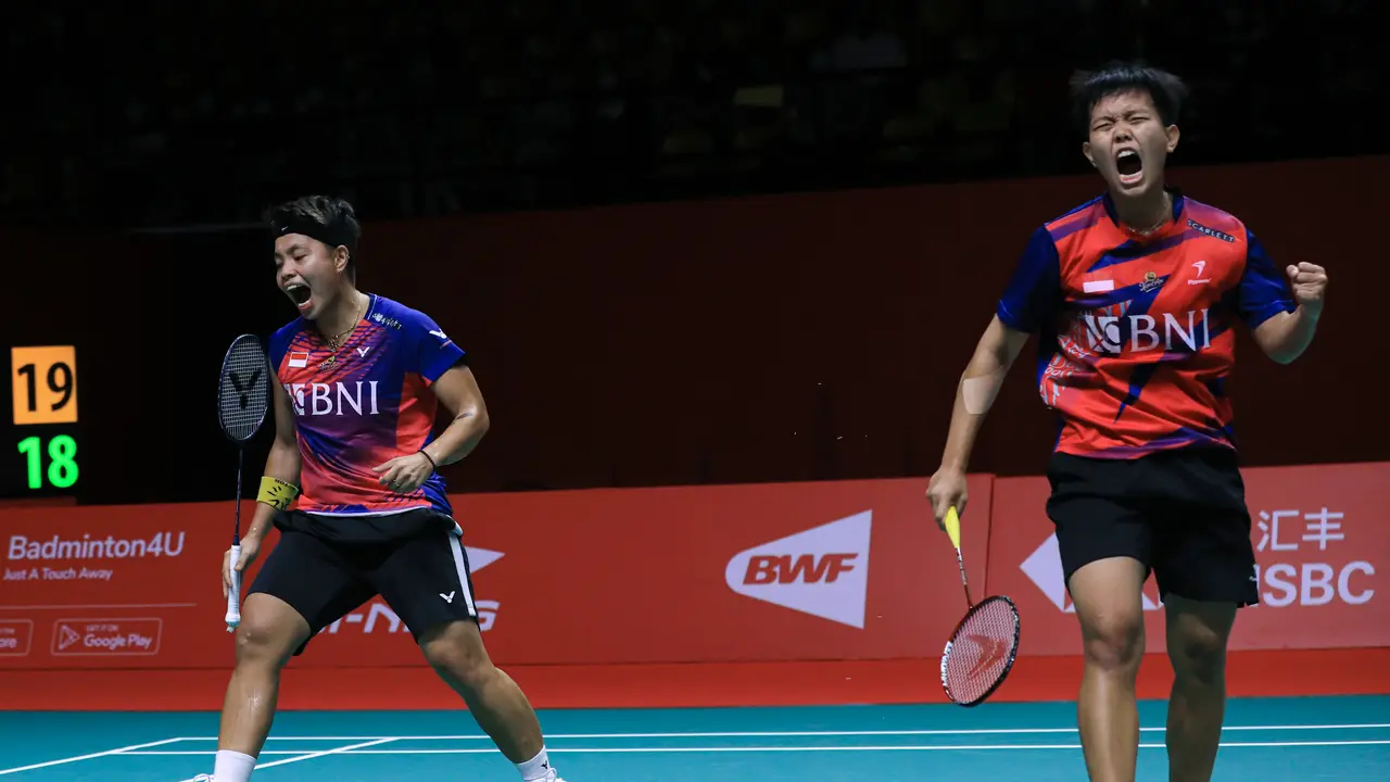Apriyani Rahayu/Siti Fadia Silva Ramadhanti - BWF World Tour Finals 2022 - Bulu Tangkis - 7 Desember 2022