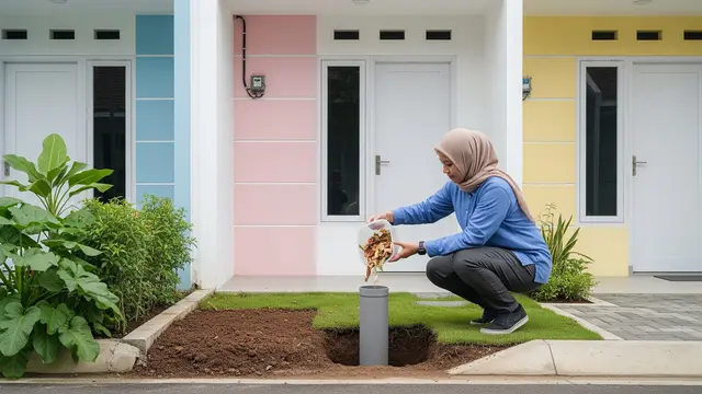 Pembuatan Lubang Biopori Vertikal di Lahan Sempit (Gemini AI)