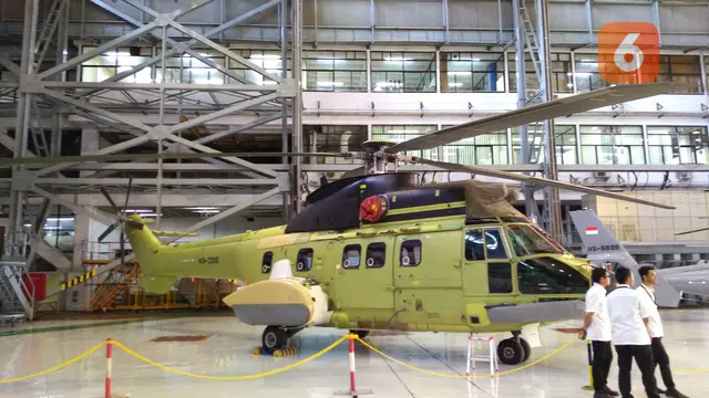 Penampakan Helikopter Super Puma HX-3315. Foto: Liputan6.com/ Tommy Kurnia
