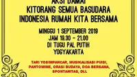 Pesan damai untuk Papua digelar masyrakat Yogyakarta agar persatuan dan kesatuan terus terjaga di bumi NKRI. Lewat Aksi Damai "Kitorang Semua Basudara Indonesia Rumah Kita Bersama" (Yanuar H/ Widihasto)