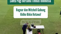 Sabtu (18/7/2026) pagi, suasana latihan Timnas Indonesia di Bali United Training Center diwarnai momen lucu. Rizky Ridho melontarkan teriakan "Bali United Jaya!" saat kami menyapa Tim Geypens dan Jens Raven berjalan menuju ruang meeting. Sontak, momen itu mengundang senyum di tengah latihan intens jelang Piala AFF 2026. Skuad Garuda kini semakin lengkap setelah Ragnar Oratmangoen dan Mitchell Baker bergabung dalam sesi latihan. Siap menyambut laga perdana melawan Kamboja!