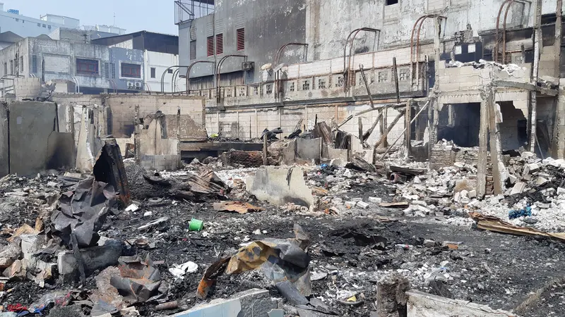 Lokasi bekas kebakaran di Kampung Bandan, Ancol, Jakarta Utara