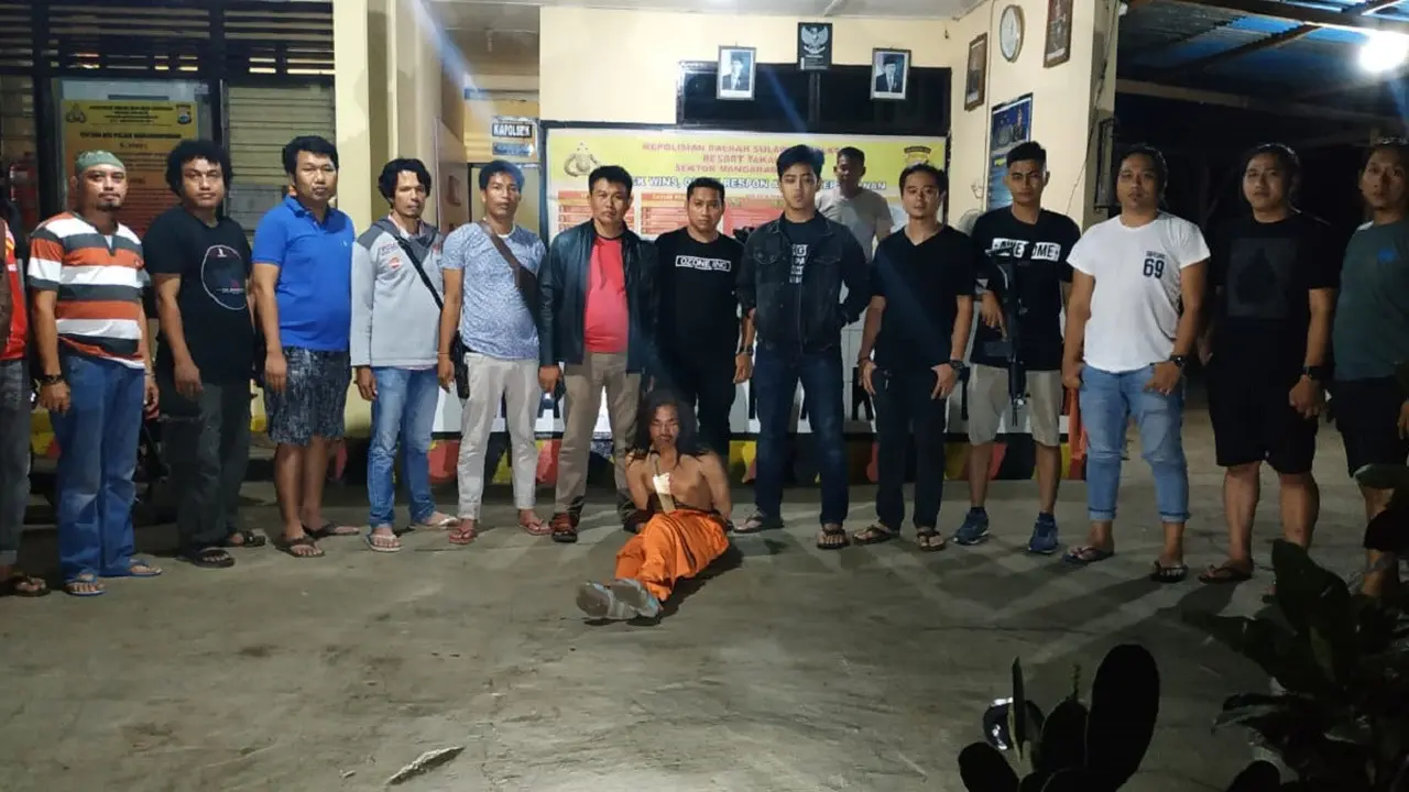 Polisi berhasil menangkap pembunuh pengembali sapi di Kabupaten Takalar, Sulsel (Liputan6.com/ Eka Hakim)