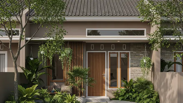 Teras dengan Konsep Natural Tropis