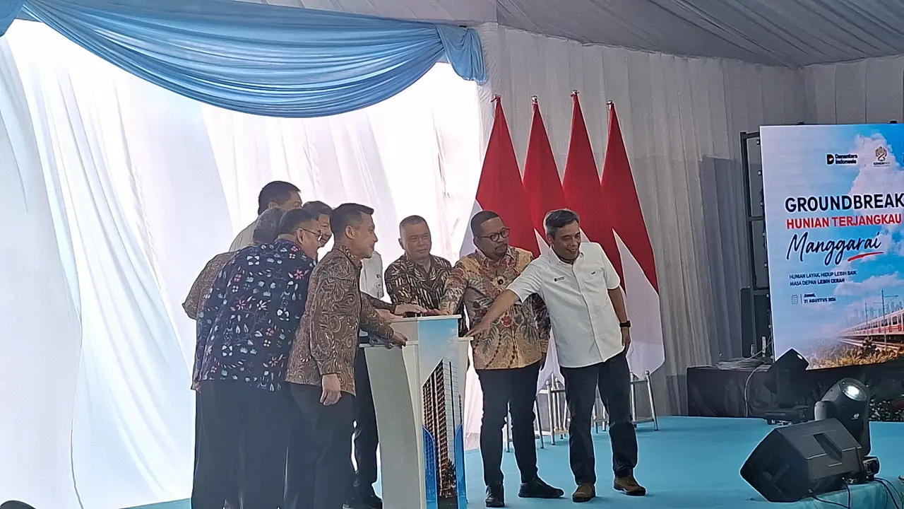 Groundbreaking Hunian Manggarai di lahan milik KAI. (Liputan6.com/Rifqi Alief A)