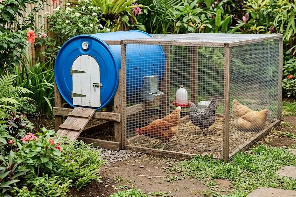 Cara Membuat Kandang Ayam dari Drum Bekas