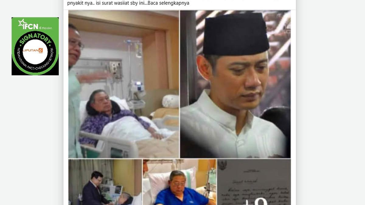 Cek Fakta: Tidak Benar di Foto Ini SBY Masuk RS pada September 2025