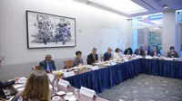 Menlu Retno Marsudi menyampaikan perkembangan persiapan KTT G20 di Forum Global Governance Group, New York (21/9/2022). (Dok: Kemlu RI)