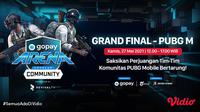 Streaming Grand Final GoPay Arena Level Up Community PUBGM di Vidio. (Sumber : dok. vidio.com)