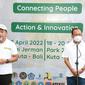 Mendagri, Muhammad Tito Karnavian di hadapan awak media usai peluncuran Gerakan Inovasi Langsung Aksi Tuntaskan Sampah #GILAsSampah di Pantai Jerman, Kuta, Badung, Bali, Minggu, (17/4/2022).