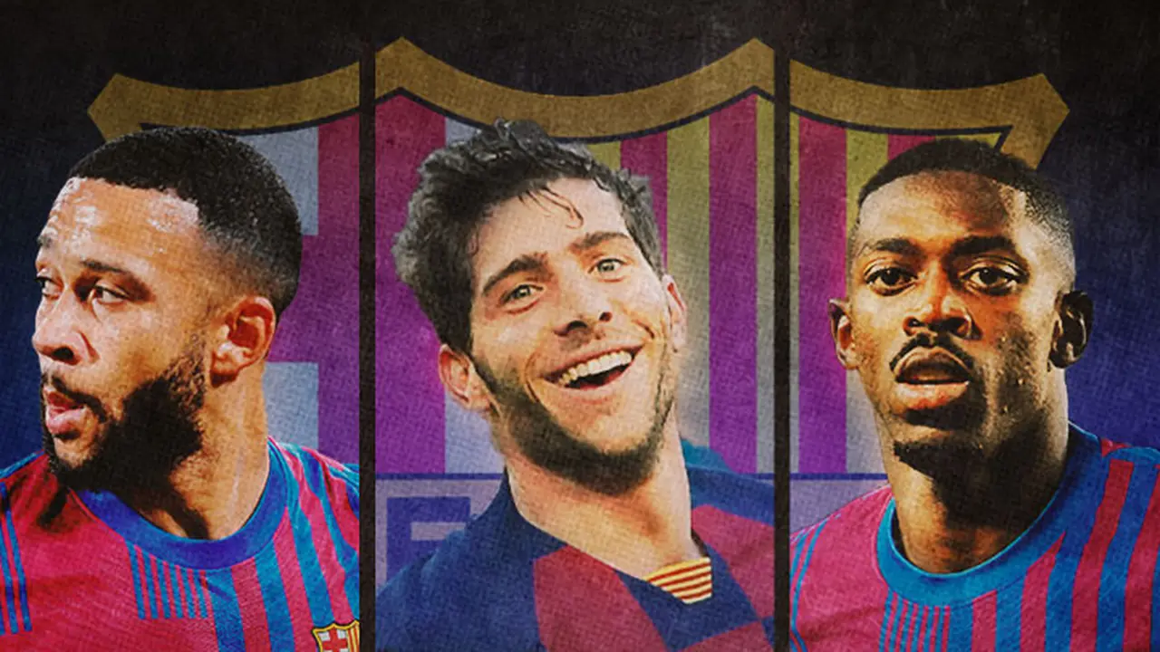 Barcelona - Memphis Depay, Sergi Roberto, Ousmane Dembele