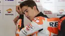 Pebalap Repsol Honda Team, Marc Marquez menempati posisi keempat pada sesi kualifikasi MotoGP Catalunya di Circuit de Catalunya, Montmelo, (10/6/2017). (AFP/Josep Lago)