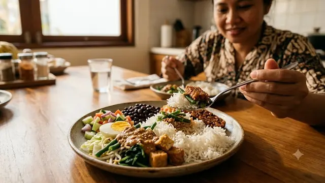 Hindari Mengonsumsi Nasi Sendiri Tanpa Lauk (AI Generated)