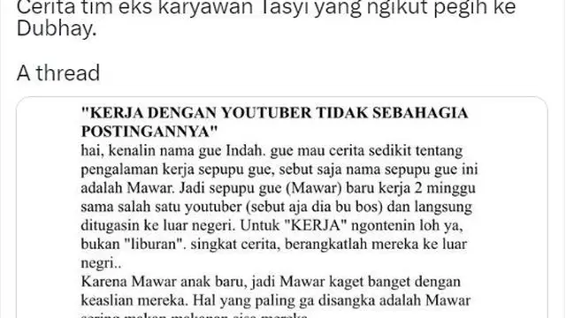 Pengakuan eks Karyawan Tasyi Athasyia