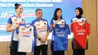 Giovanna Milana (paling kiri) menjadi pemain baru Jakarta Pertamina Enduro di Proliga 2024. (Bola.com/Abdul Aziz)