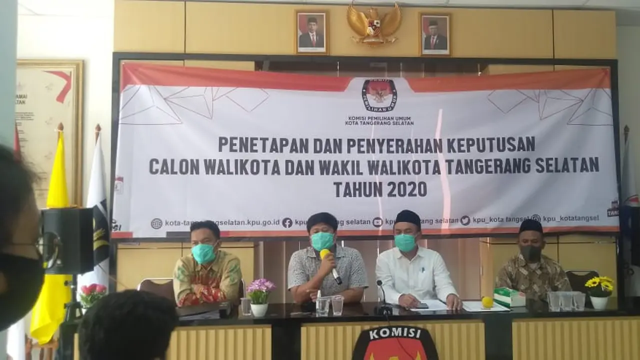 KPU Tangerang Selatan Menetapkan 3 Pasangan Calon Maju di Pilkada 2020.