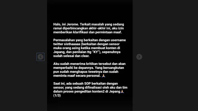 Jerome Polin Minta Maaf Usai Panen Hujatan Gara-Gara Konten Joget dengan Pakaian Dokter