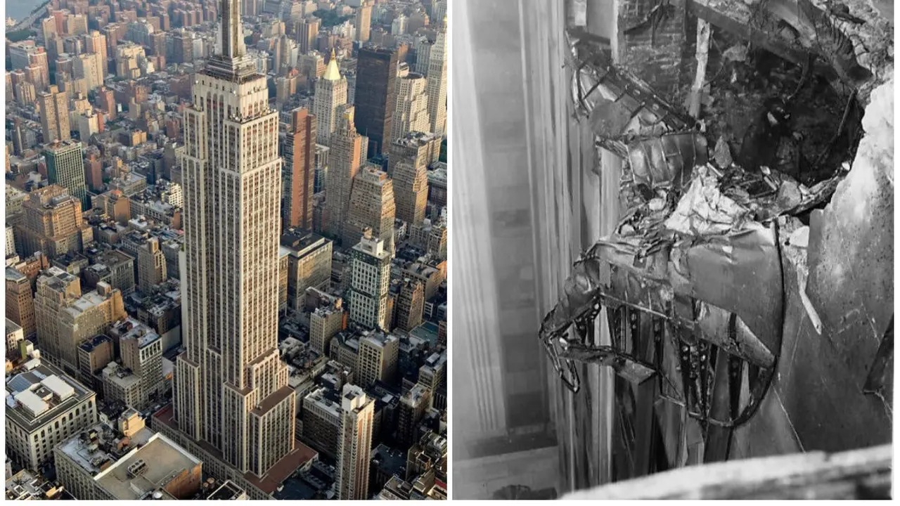 Pada 28 Juli 1945, jet tempur B-25 Bomber mengancurkan sebagian Empire State Building (Wikipedia/Sam Valadi CC BY 2.0/Public Domain)
