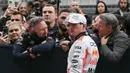 Sebelumnya, pada sesi kualifikasi tiga, Max Verstappen berhasil mengalahkan duo McLaren, Lando Norris dan Oscar Piastri yang tampil mengesankan di dua sesi kualifikasi awal. (Philip FONG/AFP)