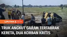 Perlintasan kereta api tanpa palang pintu kerap rawan kecelakaan. Di Ngawi, Jawa Timur, truk bermuatan garam tertabrak kereta api Argo Semeru, dua orang yang terluka dalam kondisi kritis.