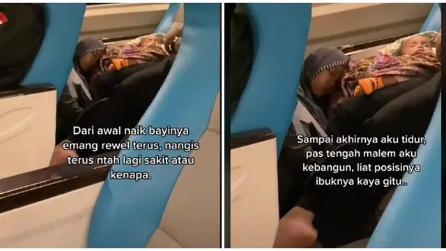 Video Seorang Ibu Rela Duduk di Lantai Kereta Api Demi Anaknya Ini Bikin Haru